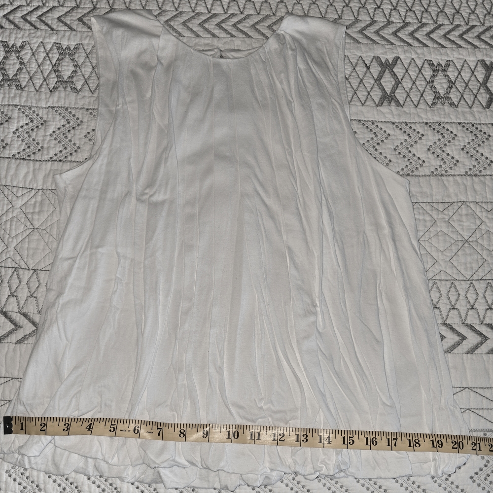 Madewell Elegant White Bubble Sleeveless Top Sz M - Picture 4 of 6